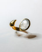 Anello in bronzo e quarzo ialino