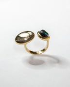Anello in bronzo e opale boulder
