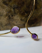 Collana rigida in bronzo e ametiste