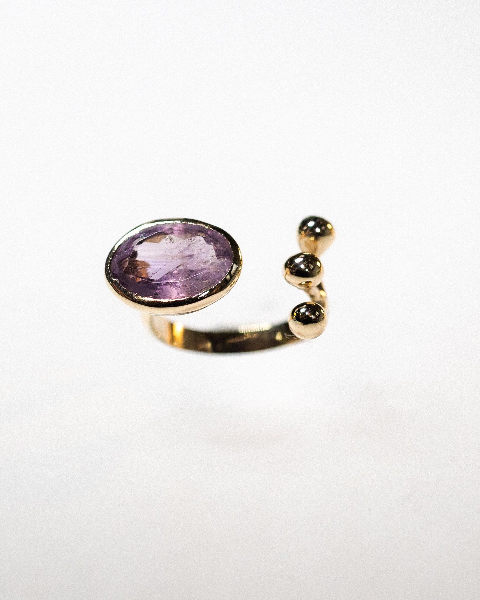 Anello in bronzo e ametista